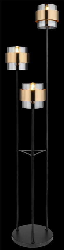 MILLEY Stehlampe goldfarben, schwarz 1, D/H: 43 x 167 cm, Glas, Metall – Bild 5