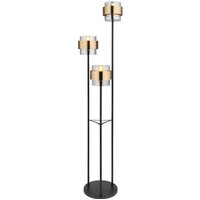 MILLEY Stehlampe goldfarben, schwarz 1, D/H: 43 x 167 cm, Glas, Metall