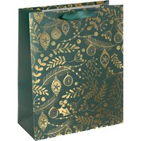 sigel Weihnachts-Geschenktüte, Golden ornaments on green – Bild 2