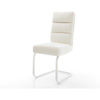 Freischwinger Pela-Flex Bouclé Soft Beige Freischwinger flach Weiß Taschenfederkern