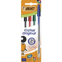 BIC Kugelschreiber Cristal Original, sortiert, 4er Kartonbox
