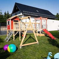 Spielpark inkl. Schaukel und Rutsche WUNDERLAND Rot - 555 x 340 cm – Bild 2