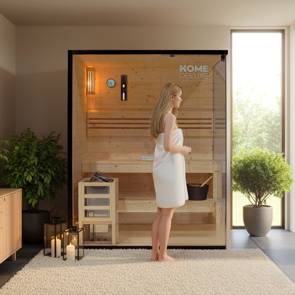 Traditionelle Sauna SHADOW L - 150 x 120 cm für 3 Personen – Bild 3