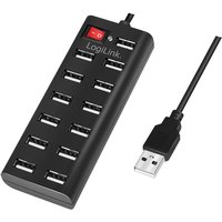 LogiLink USB 2.0 Hub, 13 Port, mit Ein-/Ausschalter, schwarz – Bild 2