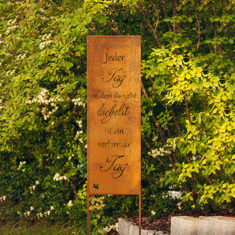 Rost Gartenstecker TAG OHNE LÄCHELN - Made in Germany – Bild 3