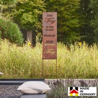 Rost Gartenstecker TAG OHNE LÄCHELN - Made in Germany