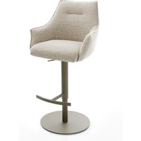 Barstuhl Alja-Flex Webstoff Soft Beige Drehfuß höhenverstellbar Metall Titanfarben Taschenfederkern