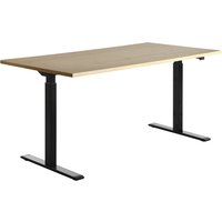 Topstar Sitz-/Steh-Schreibtisch, (B)1.600 mm, schwarz/ahorn