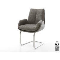 Freischwinger Clea-Flex Bouclé Soft Schlamm Freischwinger flach Edelstahl