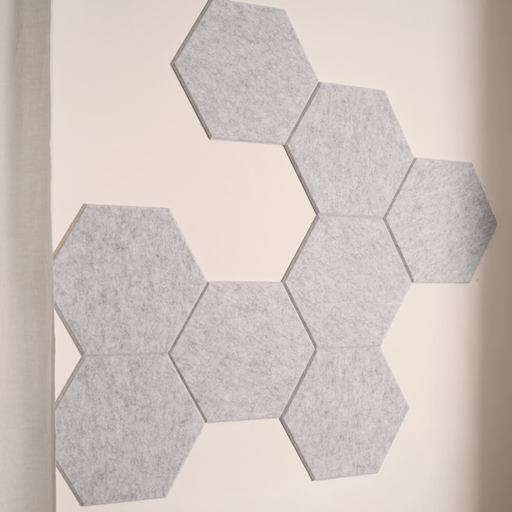Akustikplatten Hexagon selbstklebend SILENT - 20er Set Hellgrau – Bild 5