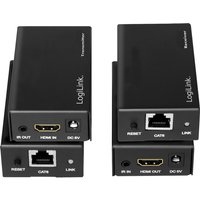 LogiLink HDMI Extender Set über LAN, POC/IR, 60 m, schwarz