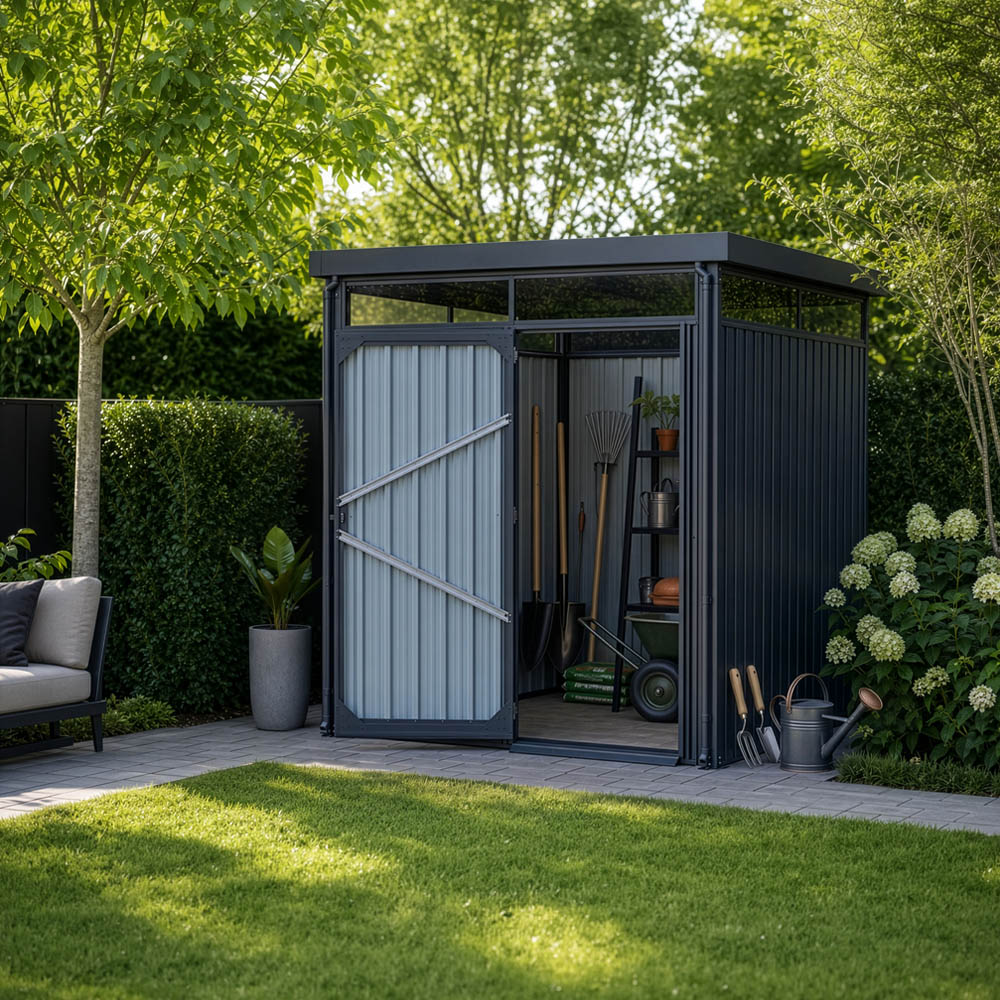 Gartenhaus LEVANTO Anthrazit - 204 x 226 cm – Bild 3