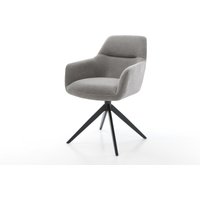 Drehstuhl Pejo-Flex Strukturstoff Soft Grau Kreuzgestell breit Schwarz 360 drehbar Wippfunktion Taschenfederkern