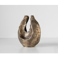 Skulptur Nexora B34 x T17 x H40 cm Aluminium Oro Antico Handgemacht