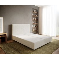 Boxspringgestell Dream-Well 160x200 cm Bouclé Creme-Weiß