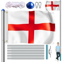 monzana® Fahnenmast Alu 650cm mit England/UK-Flagge