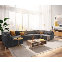 Wohnlandschaft Elio XL 400x185 cm Mikrofaser Graphite