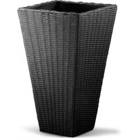 Deuba Blumentopf Anthrazit Polyrattan-Optik 70x40x40cm