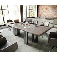 DELIFE Edge Esstisch Akazie Edelstahl