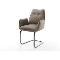 Freischwinger Zoa-Flex Mikrofaser Taupe Vintage Freischwinger flach Graphit Taschenfederkern