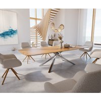 DELIFE Edge Esstisch Edelstahl Eiche