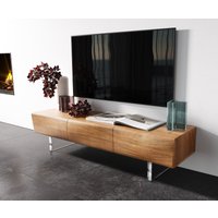 Lowboard New Live-Edge 145 cm Akazie Natur 3 Türen Acrylfuß