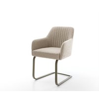 Freischwinger Greg-Flex Bouclé Schlamm Freischwinger flach Effektfinish Titan Taschenfederkern – Bild 2