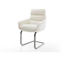 Freischwinger Abelia-Flex mit Armlehnen Bouclé Soft Beige Freischwinger flach Graphit