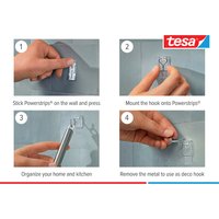 tesa Powerstrips Haken WIRED HOOK SMALL, transparent – Bild 2