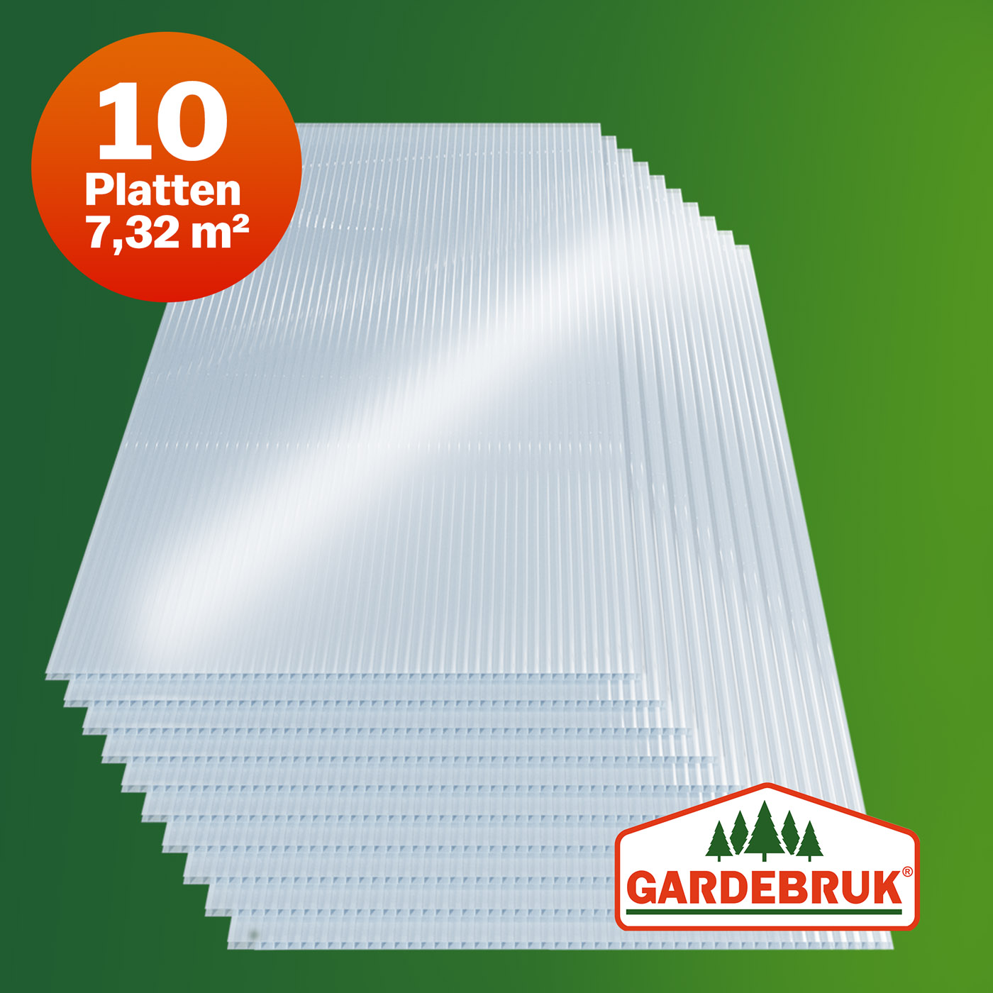 Gardebruk Doppelstegplatten 10er-Set 6mm transparent 7m UV-beständig bruchfest – Bild 3