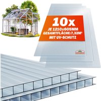 Gardebruk Doppelstegplatten 10er-Set 6mm transparent 7m UV-beständig bruchfest