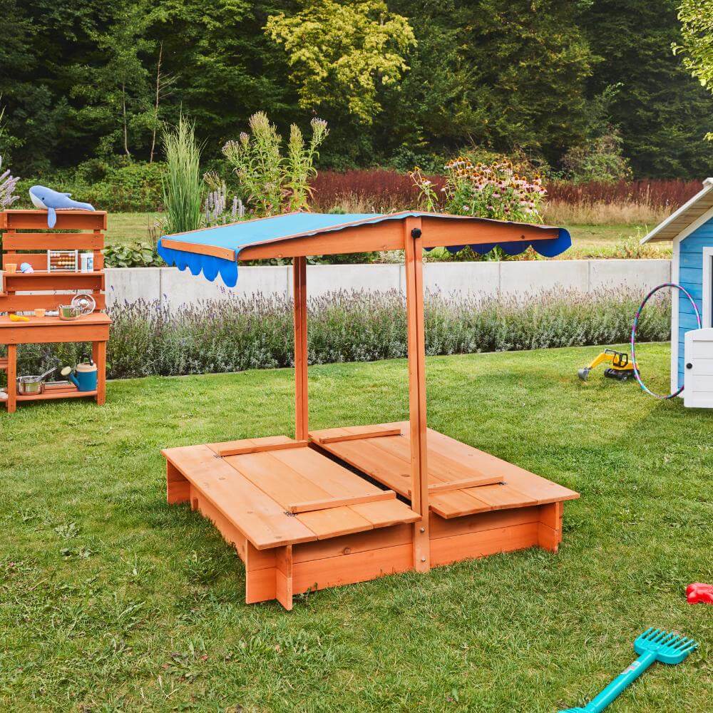 Sandkasten mit Sonnensegel BUDDELKISTE - 110 x 110 cm – Bild 4