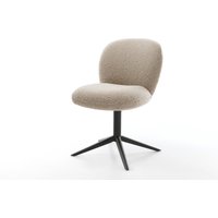 Drehstuhl Nube-Flex Bouclé Schlamm Fußkreuz Schwarz 360 drehbar Wippfunktion Taschenfederkern