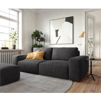 DELIFE Lanzo Big-Sofa Schwarz Hocker – Bild 2