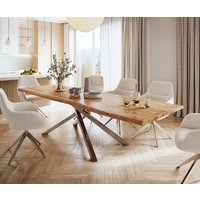 DELIFE Edge Esstisch Akazie Edelstahl
