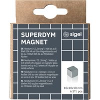 sigel Neodym-Würfelmagnet, Strong, C5, 6er Set, silber