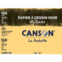 CANSON Zeichenpapier Mi-Teintes, 320 x 240 mm, schwarz