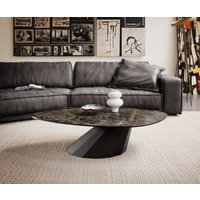 Couchtisch Edge Organisch 140x76 cm Keramik Emperador Extra Lucidato Dunkelbraun Parabi Metall Schwarz – Bild 2