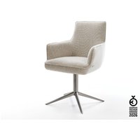 Drehstuhl Heira-Flex mit Armlehnen Webstoff Soft Beige Fußkreuz Graphit 360 drehbar Wippfunktion Taschenfederkern