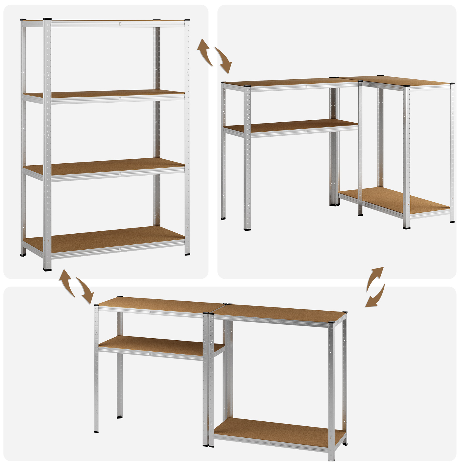 monzana Schwerlastregal 2er-Set 170x75x30cm verzinkt 280kg – Bild 3