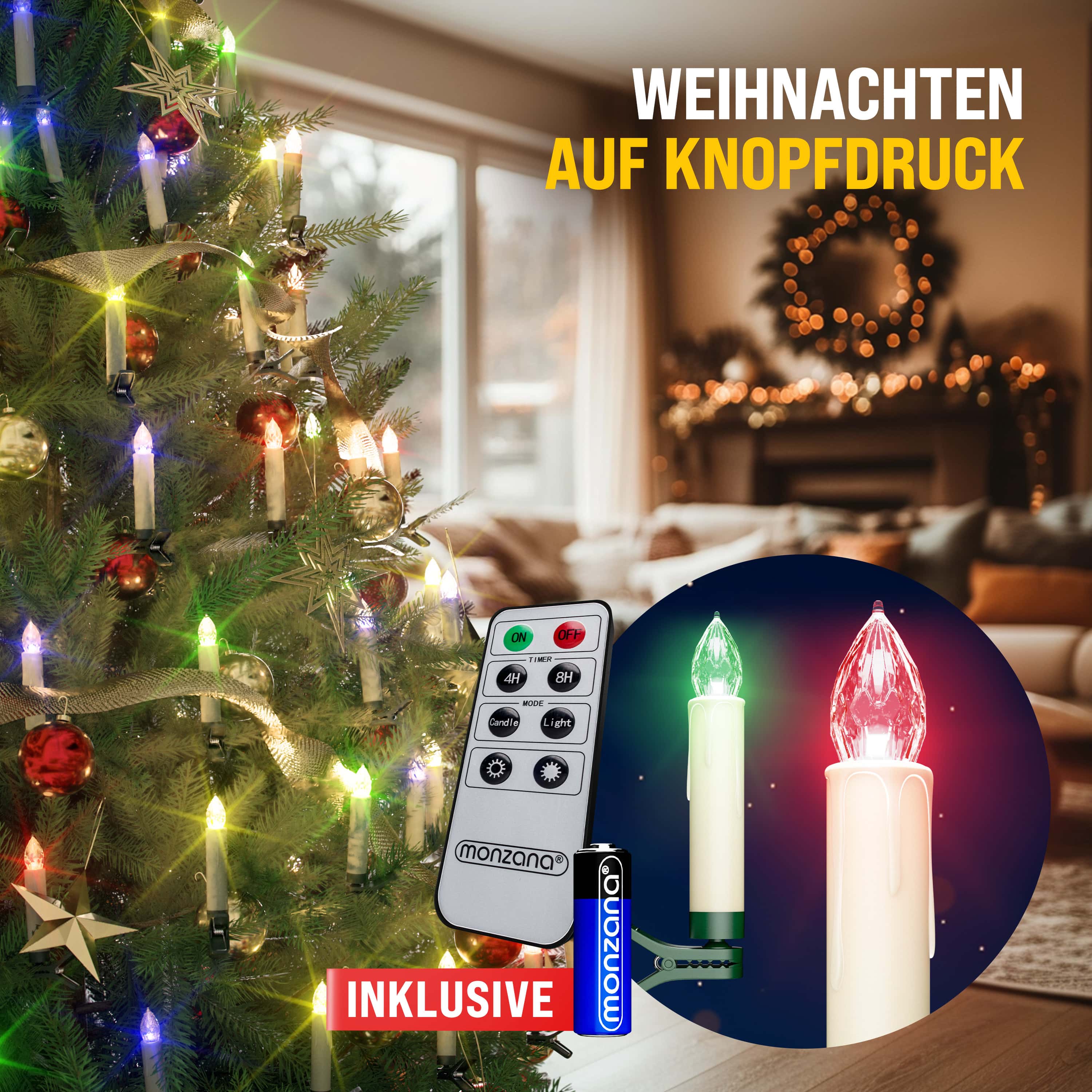 monzana 105267 Weihnachtsbaumkerzen LED – Bild 2
