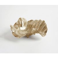 Schale Almira B38 x T38 x H15 cm Aluminium Champagner Handgemacht