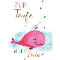 CACTUS Taufkarte, Pinker Wal