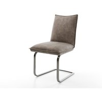 Freischwinger Lelio-Flex Mikrofaser Taupe Vintage Freischwinger flach Graphit Taschenfederkern