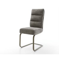 Freischwinger Pela-Flex Bouclé Soft Schlamm Freischwinger flach Effektfinish Titan Taschenfederkern