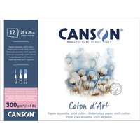 CANSON Aquarellblock, Coton d, Art, 260 x 360 mm, naturweiß – Bild 2