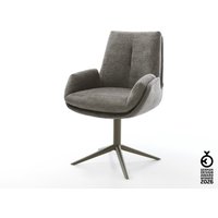 Drehstuhl Clea-Flex Bouclé Soft Schlamm Fußkreuz Effektfinish Titan 360 drehbar Wippfunktion