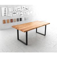 DELIFE Edge Esstisch Akazie Metall – Bild 2