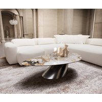 DELIFE Edge Couchtisch Keramik Edelstahl
