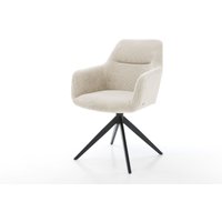 Drehstuhl Pejo-Flex Cord Beige Kreuzgestell breit Schwarz 360 drehbar Wippfunktion Taschenfederkern